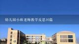 幼儿园小班老师教学反思10篇