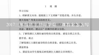 2017三年级班主任开学第一课教案怎么写