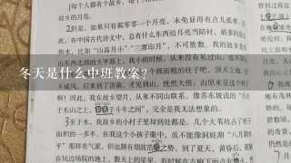 冬天是什么中班教案?