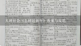 大班社会《怎样过新年》教案与反思