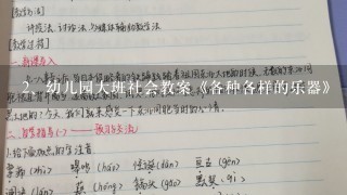 幼儿园大班社会教案《各种各样的乐器》