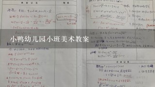 小鸭幼儿园小班美术教案