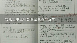 幼儿园中班社会教案及教学反思