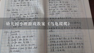 幼儿园小班游戏教案《乌龟爬爬》