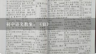 初中语文教案：《狼》