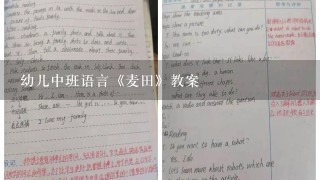 幼儿中班语言《麦田》教案