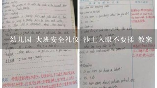 幼儿园 大班安全礼仪 沙土入眼不要揉 教案