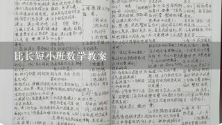 比长短小班数学教案