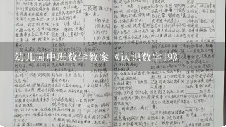 幼儿园中班数学教案《认识数字19》