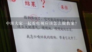 中班大家一起看电视应该怎么做教案？