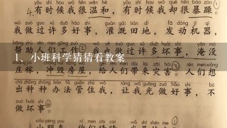 小班科学猜猜看教案