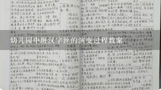 幼儿园中班汉字丝的演变过程教案