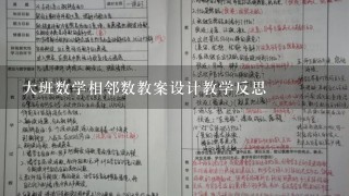 大班数学相邻数教案设计教学反思