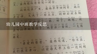 幼儿园中班教学反思