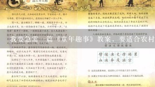 我要急需一篇《童年趣事》教案，要适合农村孩子的