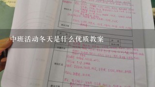 中班活动冬天是什么优质教案