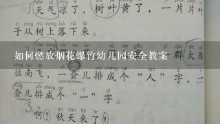 如何燃放烟花爆竹幼儿园安全教案