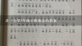 求一小学5年级小数乘法的教案