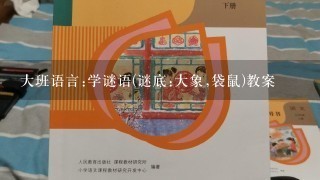 大班语言:学谜语(谜底:大象,袋鼠)教案