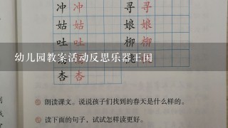 幼儿园教案活动反思乐器王国