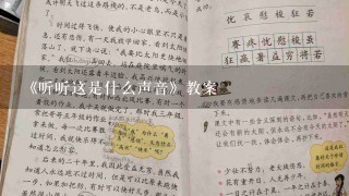 《听听这是什么声音》教案