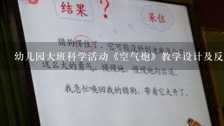 幼儿园大班科学活动《空气炮》教学设计及反思