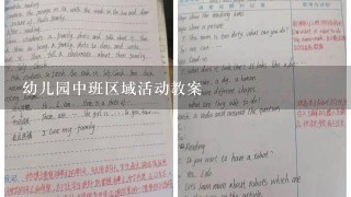 幼儿园中班区域活动教案