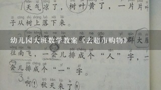 幼儿园大班数学教案《去超市购物》