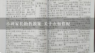 小班家长助教教案 关于衣服搭配