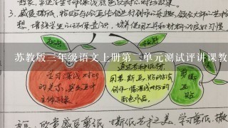 苏教版三年级语文上册第二单元测试评讲课教案