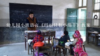 幼儿园小班语言《玛丽只有小绵羊》教案