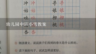 幼儿园中班小雪教案