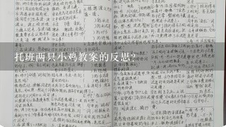 托班两只小鸡教案的反思?