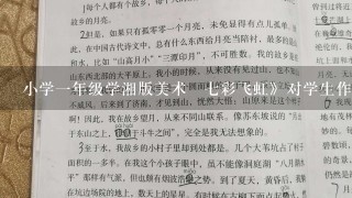 小学一年级学湘版美术巜七彩飞虹》对学生作业有什么