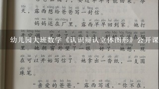 幼儿园大班数学《认识辩认立体图形》公开课教案