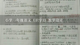 小学一年级语文《识字1》教学设计