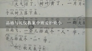 品格与礼仪教案中班爱护幼小