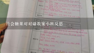 社会糖果对对碰教案小班反思