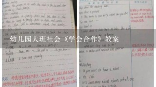 幼儿园大班社会《学会合作》教案