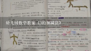 幼儿园数学教案《3的加减法》