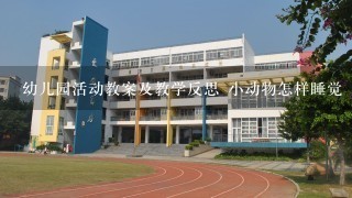 幼儿园活动教案及教学反思 小动物怎样睡觉