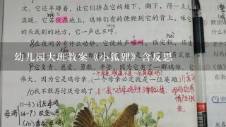 幼儿园大班教案《小狐狸》含反思