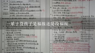 一辈子没孩子是福报还是没福报