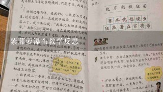 紫藤萝瀑布教学反思