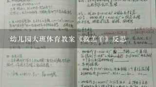 幼儿园大班体育教案《救羔羊》反思