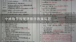 中班数学按规律排序教案反思