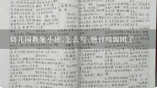 幼儿园教案小班,怎么写,题目叫饭团子