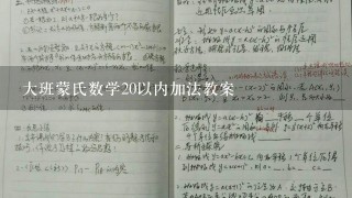 大班蒙氏数学20以内加法教案