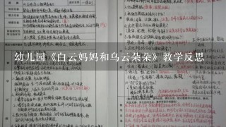 幼儿园《白云妈妈和乌云朵朵》教学反思