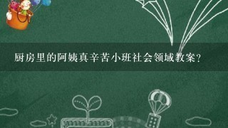 厨房里的阿姨真辛苦小班社会领域教案？